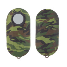 适用菲亚特500折叠3键军绿底三色迷彩硅胶钥匙套汽车锁匙包软胶套