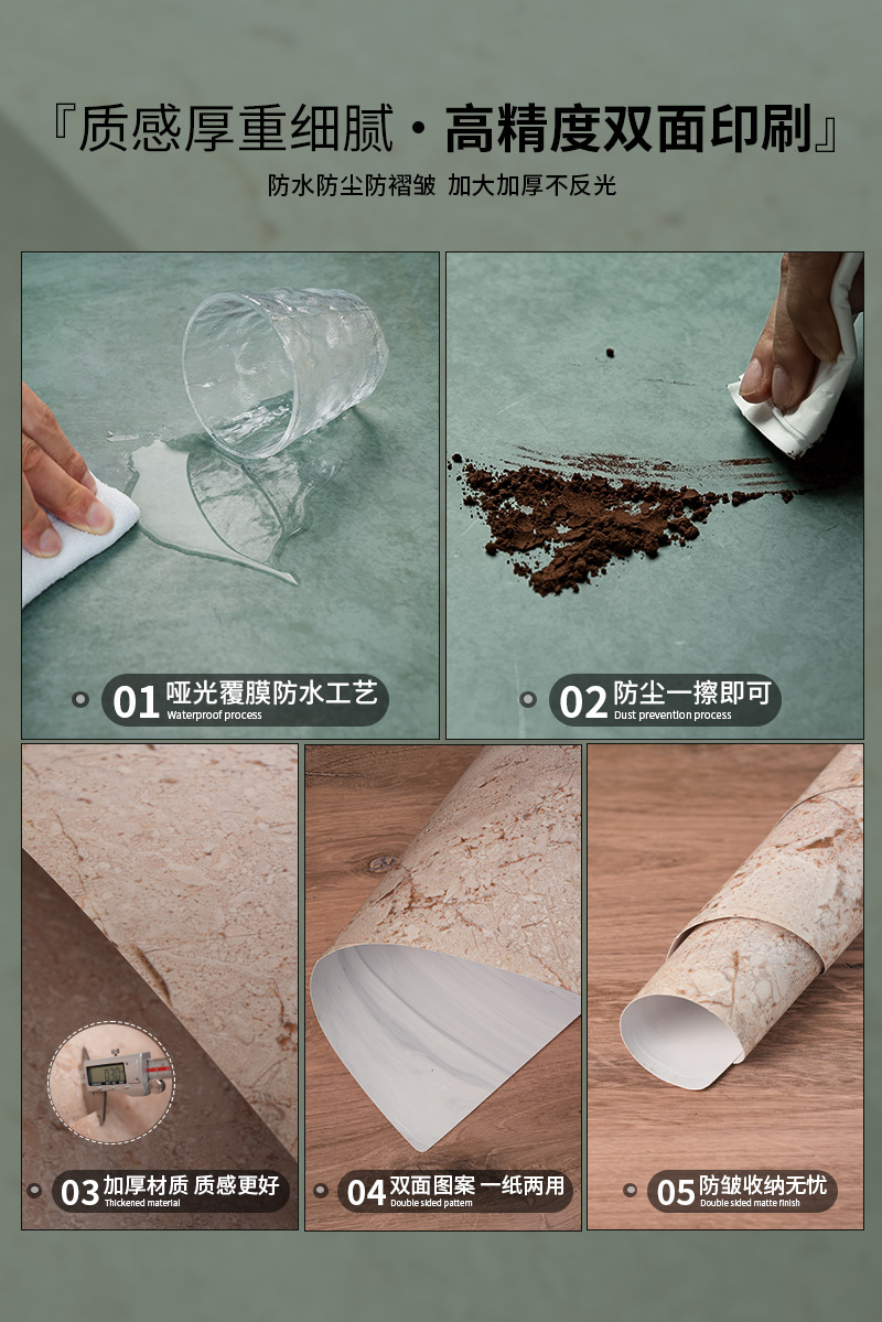57*87cm Double-Sided Photography Background Paper Cement Wood Grain Wall Large Size Black White Marble Floor Tile Vintage