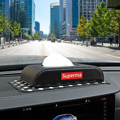 Car tissue box/set leather fashion brand car tissue - one-black-superma-sitting-tissue-box