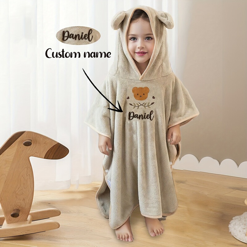 Etsy Custom Embroidered Coral Fleece Children's Bathrobe Cartoon Cape Bath Towel Hooded Poncho Beach Towel with Hood Absorbent Etsy Custom Embroidered Coral Fleece Children's Bathrobe Cartoon Cape Bath Towel Hooded Poncho Beach Towel with Hood Absorbent