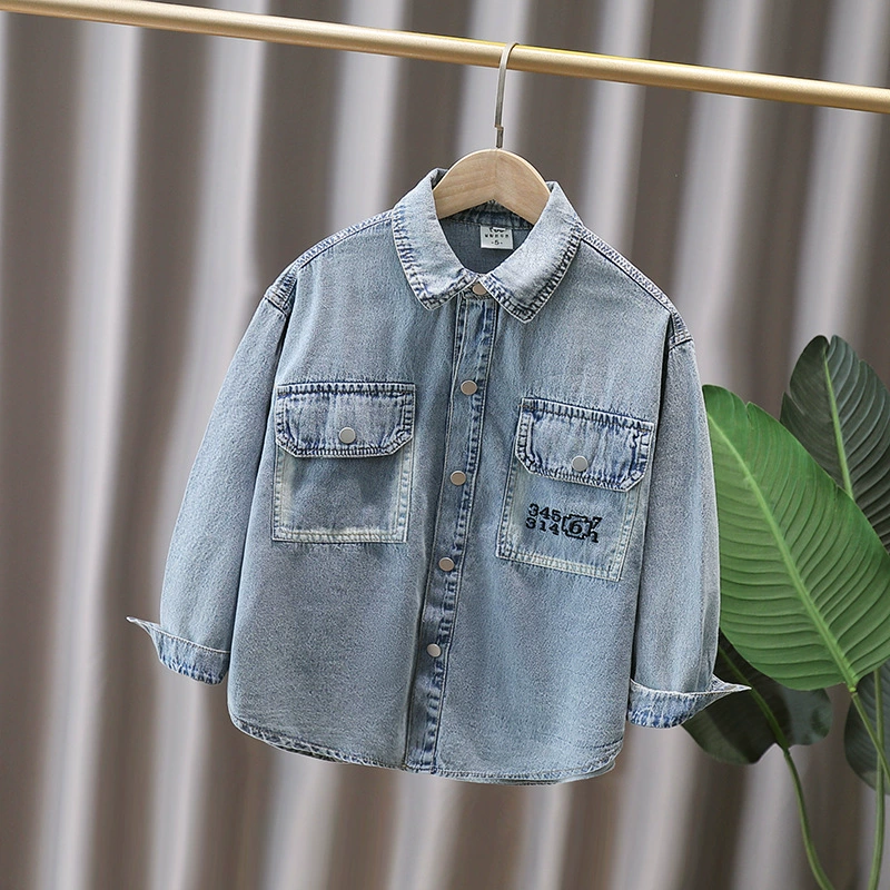 Children's spring shirt for boys, thin long-sleeve