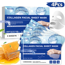 跨境专供 胶原蛋白保湿面膜 4片 烟酰胺提亮 无添加配方 通用肤质