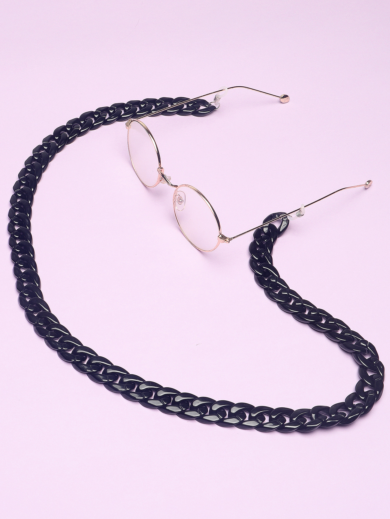 Retro Resin Acrylic Plastic Black Glasses Chain Environmental Protection Glasses Chain display picture 6