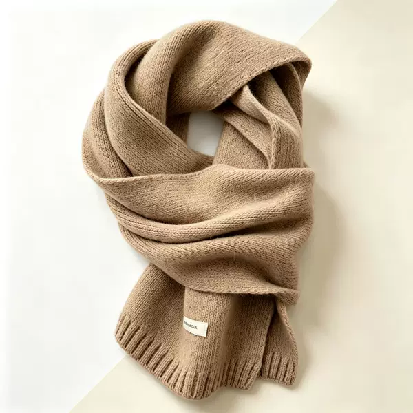 2026 New Solid Color Knitted Warm Scarf, Thickened for Autumn and Winter, Skin-Friendly Long Neck Warmer, Versatile for Daily Commuting, In Stock