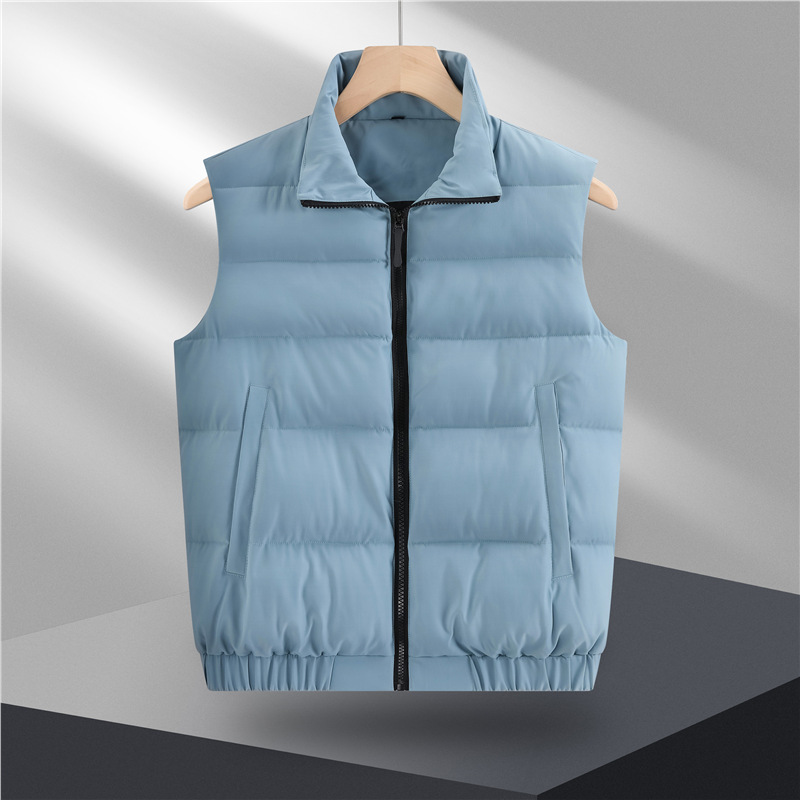 BT5508 다운 코튼 조끼 - 헤이즈 블루 신축성 있는 밑단