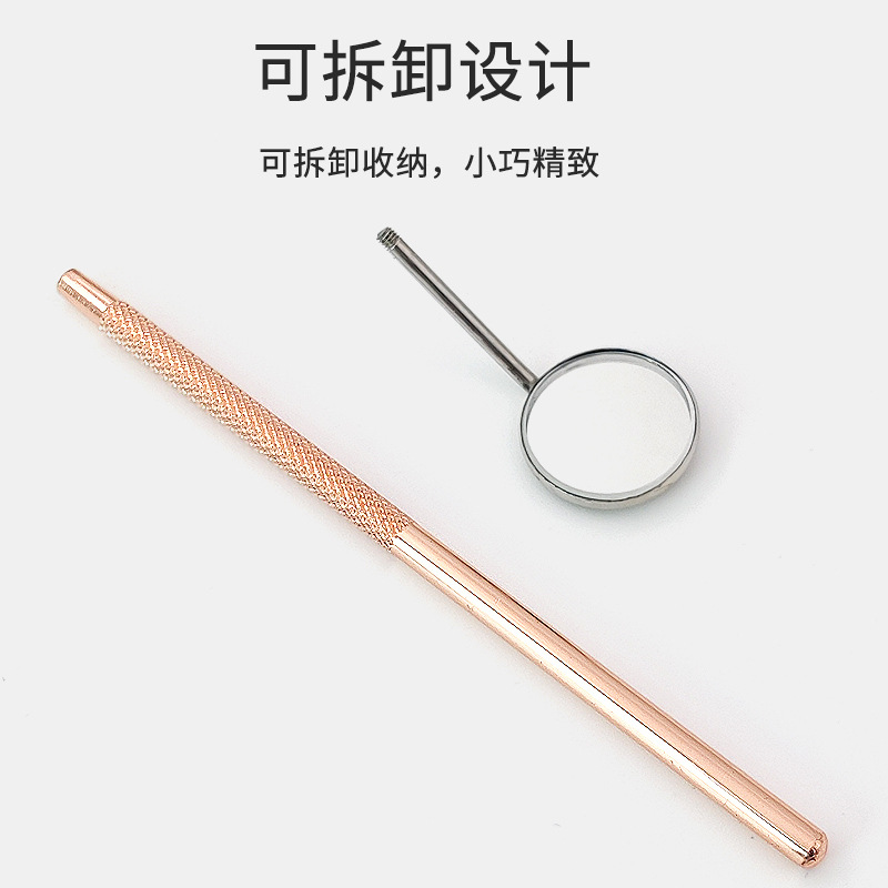 En stock herramientas de belleza espejo de pestañas espejo redondo pequeño Injerto de pestañas falsas espejo de maquillaje de acero inoxidable dentista espejo oral