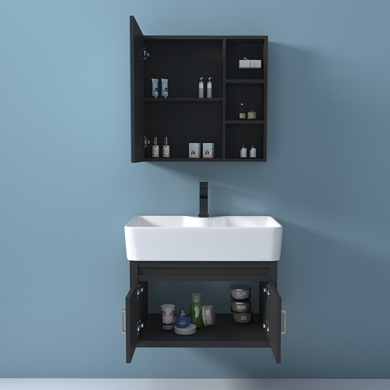 Pequeño espacio de apartamento de aluminio gabinete de baño combinación de baño lavabo del Gabinete lavabo del gabinete del baño lavabo