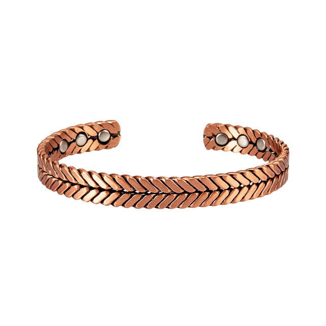 Simple Style Solid Color Magnetic Material Copper Magnetic Women's Bangle display picture 2