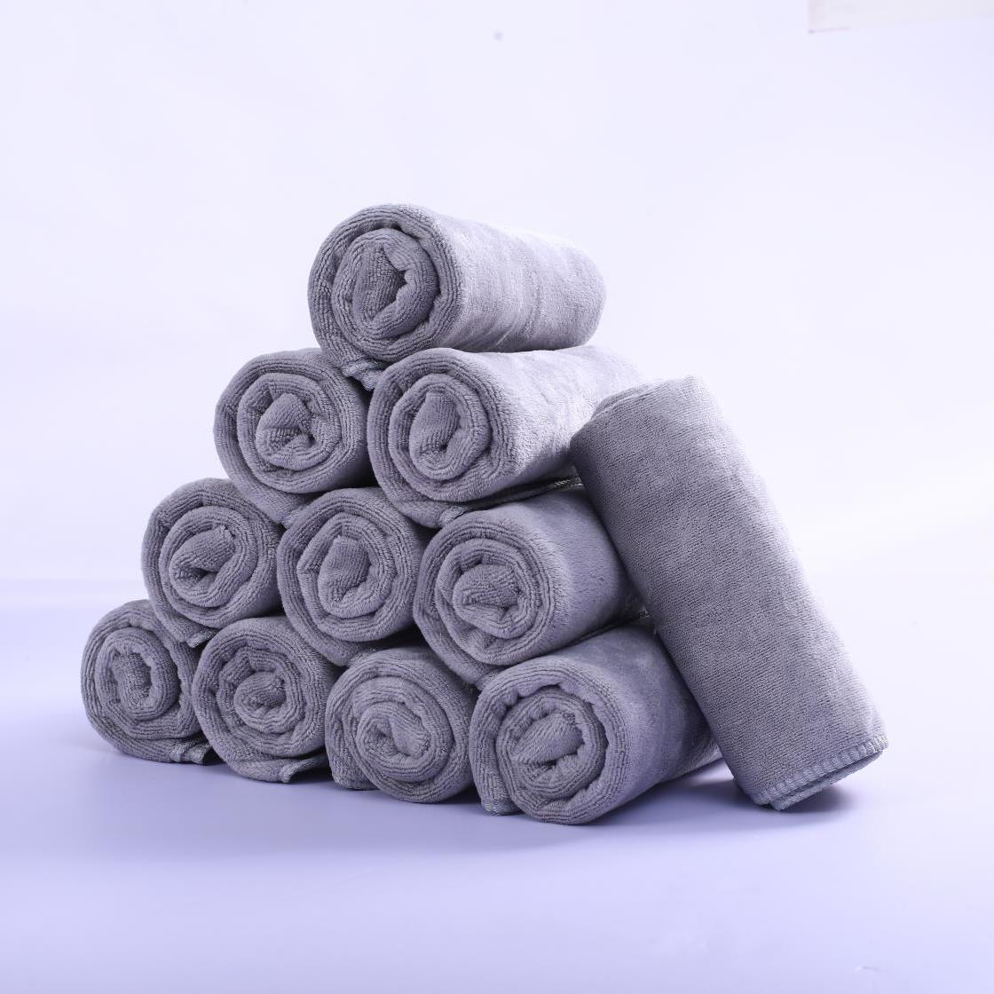 Fabricante al por mayor peluquería toalla salón de belleza peluquería especial absorción de agua pañuelo de microfibra personalizada impresión LOGO image 9
