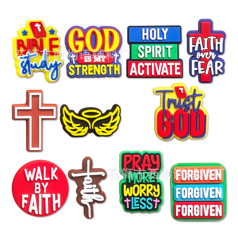 Religious Shoes Flower Clogs DIY Accessories Julibitz Shoe Flower Croc Accessories Shoe Buckle Pvc Plastic Cross-Border