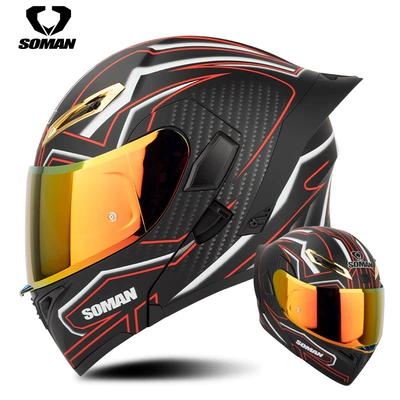 Motosiklet kaskı (dəbilqə), full helmet double lens exposure
