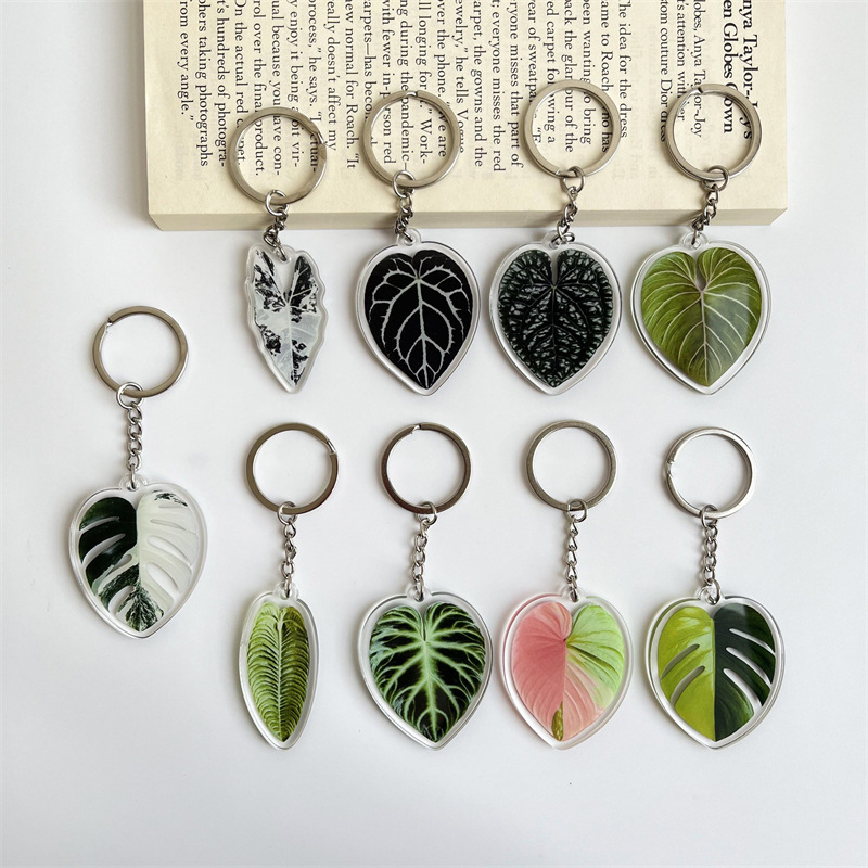 Cute Leaf Arylic Unisex Keychain display picture 1