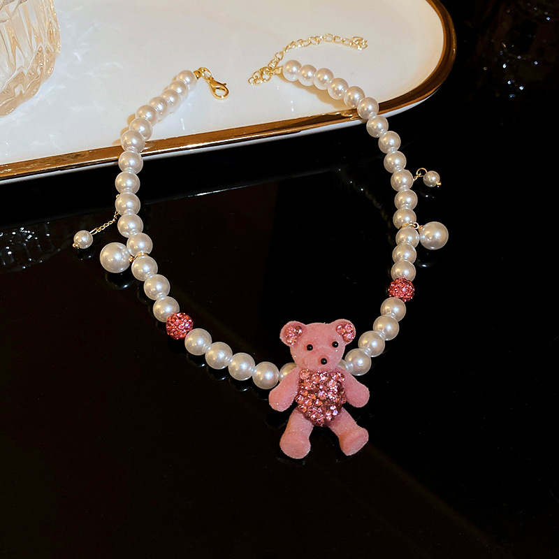 Collier ras du cou en diamants et perles, style rétro français, léger, luxueux et élégant._voghion.com