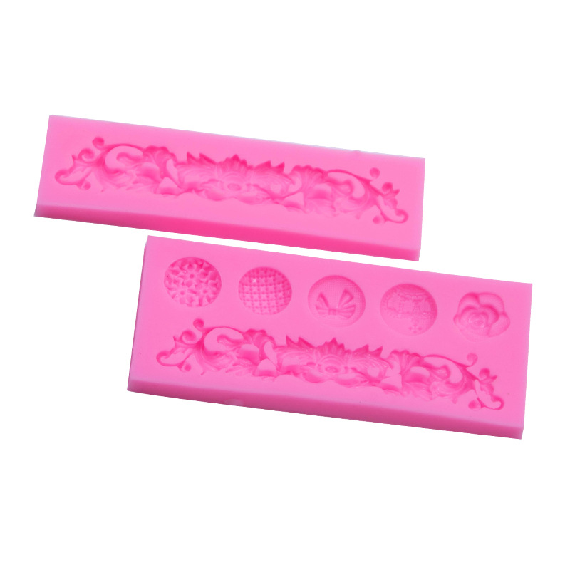 DIY hornear pastel molde vintage tengxian flor vid forma fondant silicona molde encaje patrón pastel borde