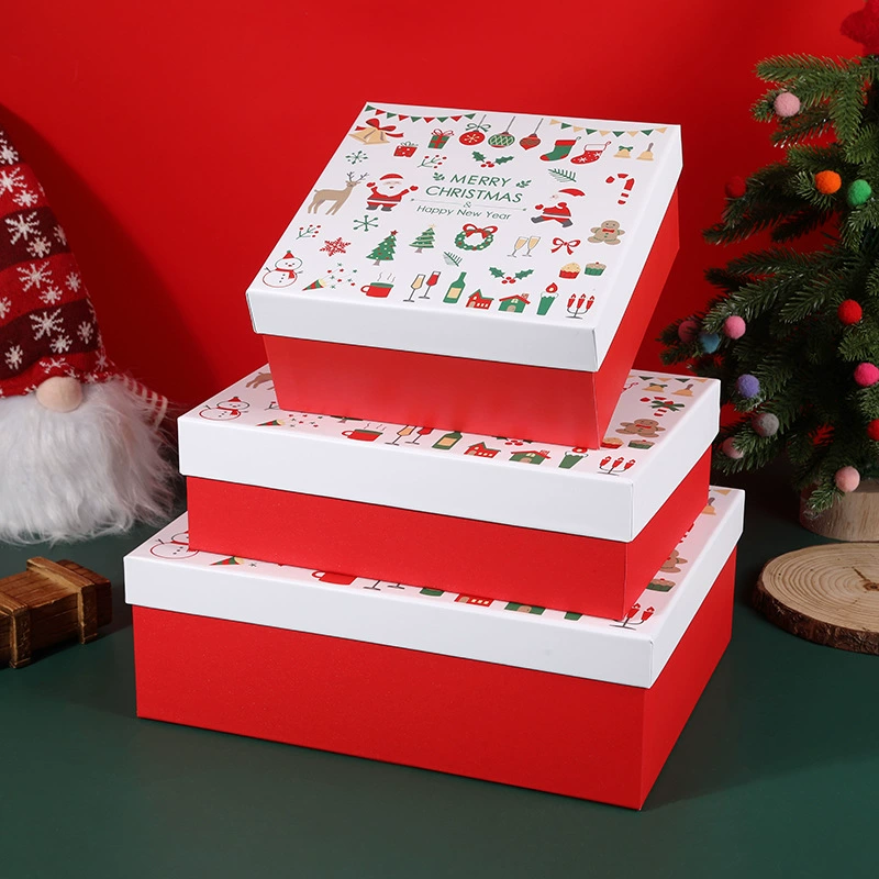 Новый стиль рождественская подарочная коробка большой бант рождественская подарочная коробка шарф перчатки упаковочная коробка конфеты коробка пустая коробка