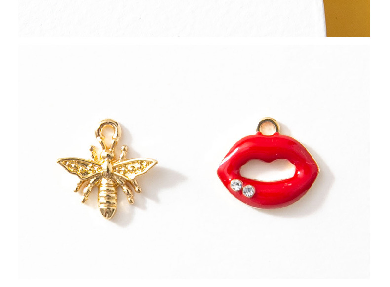 10 Unidades/Paquete Aleación Diamantes De Imitación Labios Colgante display picture 4