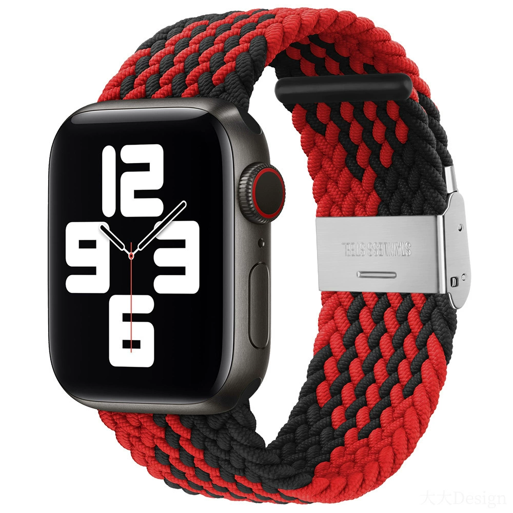 Совместимо с Apple Watch 5-6-7-8-9-10 поколения Snap-on нейлоновый плетёный ремешок iWatch S10 регулируемый браслет