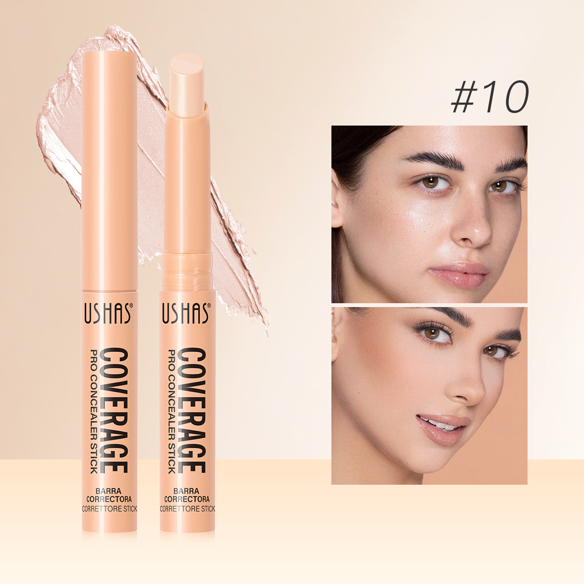 USHAS Europa y los Estados Unidos transfronterizos spot varilla impermeable a largo plazo natural reparar el maquillaje estereoscópico UC058A + B