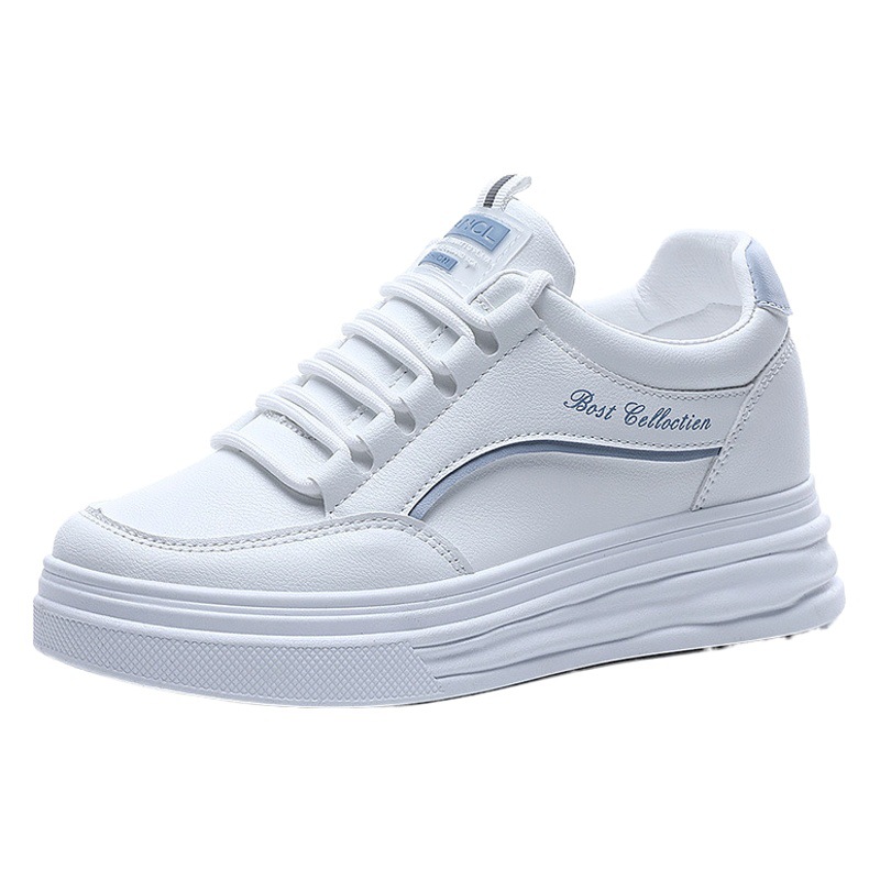 W1758 Women's Thick Sole Height Increasing Shoes White Shoes 2022 Summer Casual Shoes All-match Korean Style Sports Travel Shoes Trendy