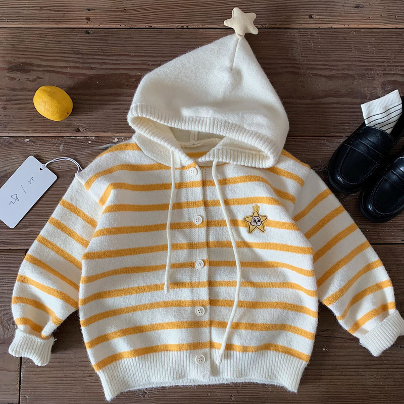Children's Striped Hooded Sweater Cardigan 2026 Autumn New Style Boys' and Girls' Korean Loose Versatile Long Sleeve Top Children's Striped Hooded Sweater Cardigan 2026 Autumn New Style Boys' and Girls' Korean Loose Versatile Long Sleeve Top