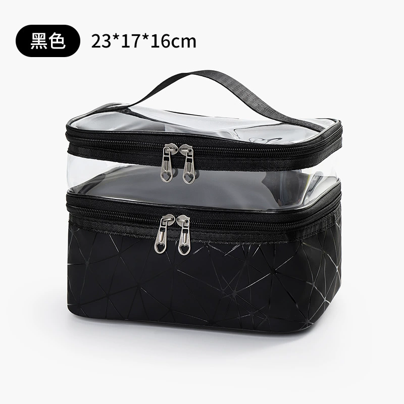Handheld cosmetic bag, capacious purse, storage bag for traveling