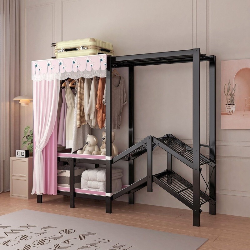 No-installation required foldable integrated wardrobe, thickened and reinforced cabinet, household dustproof simple hanging wardrobe No-installation required foldable integrated wardrobe, thickened and reinforced cabinet, household dustproof simple hanging wardrobe