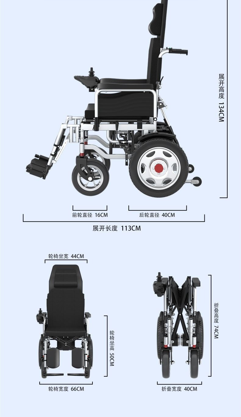 Senli Fully Automatic Intelligent Electric Wheelchair for Elderly and Disabled People, Foldable Lightweight Four-Wheel Mobility Scooter