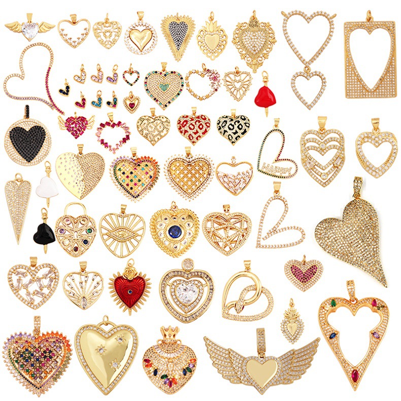3g Weight Pendant Jewelry Making Type DIY Jewelry Accessories Classification 1 Piece Quantity Copper Material Heart Shape Pattern Hip-Hop, Vintage Style Style 1 Piece Copper Heart Shape Pendant 无