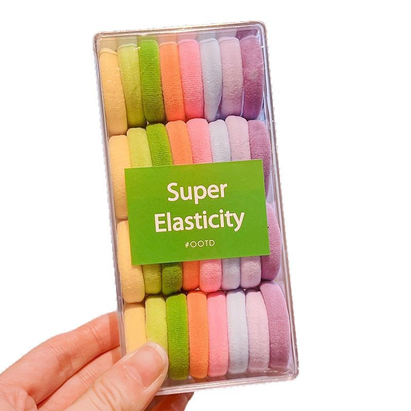 Niños de alta elasticidad no lesionan anillo de toalla de cabello niñas de color caramelo cuerda de correa de cabello bebé de cabello de cola de caballo alta tocado