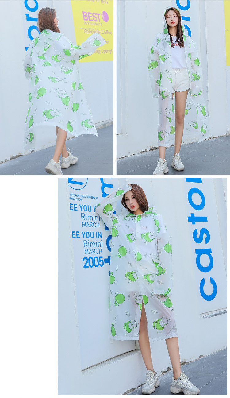 mefine Mingjia EVA full-print raincoat, non-disposable fashion camouflage adult raincoat, outdoor cycling raincoat detail image 13