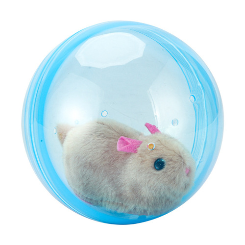 Cross-border children's toys cute pet cat simulation plush pet electric hamster ball white rabbit rolling ball wholesale