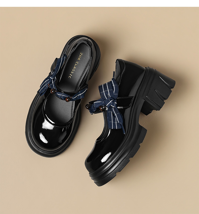 Giày Mary Jane nữ đế dày phong cách Anh Quốc, mũi nhọn, kiểu JK — AW188 màu đen chi tiết 22