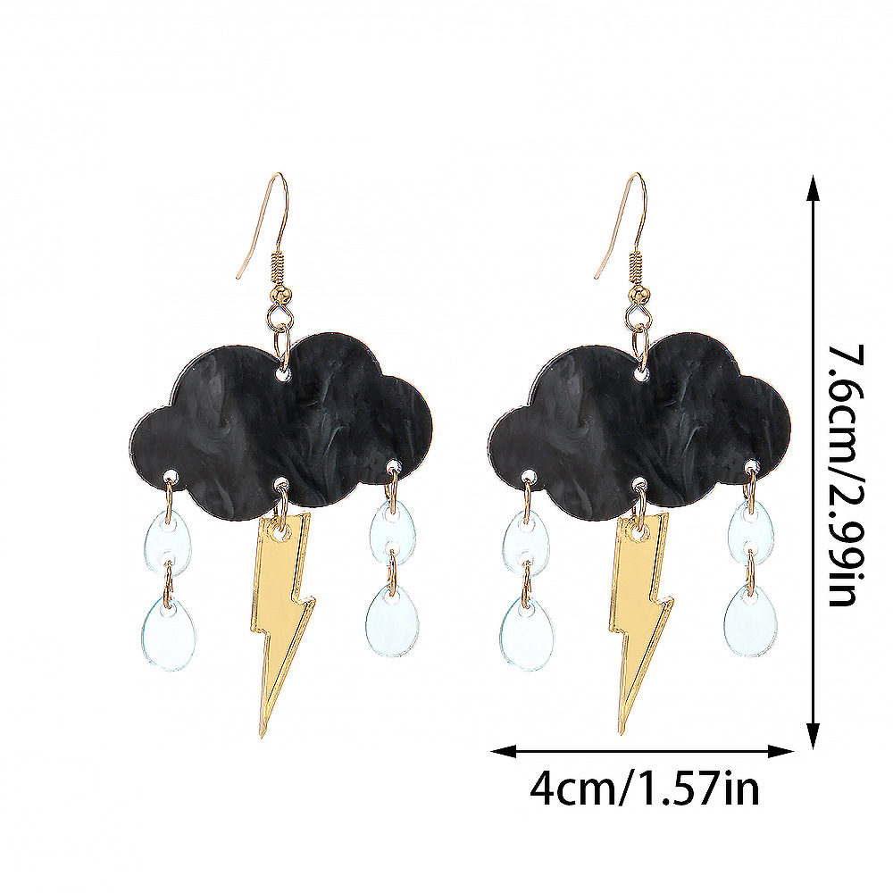 Women's Gender 1 Pair Novelty Simple Style Clouds Lightning Arylic Drop Earrings