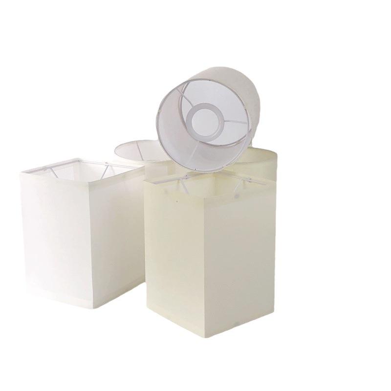 Cuadrado de tela de lino pantalla lámpara de mesa de noche dormitorio pantalla lámpara de pie Shell PVC pantalla suministro directo de fábrica