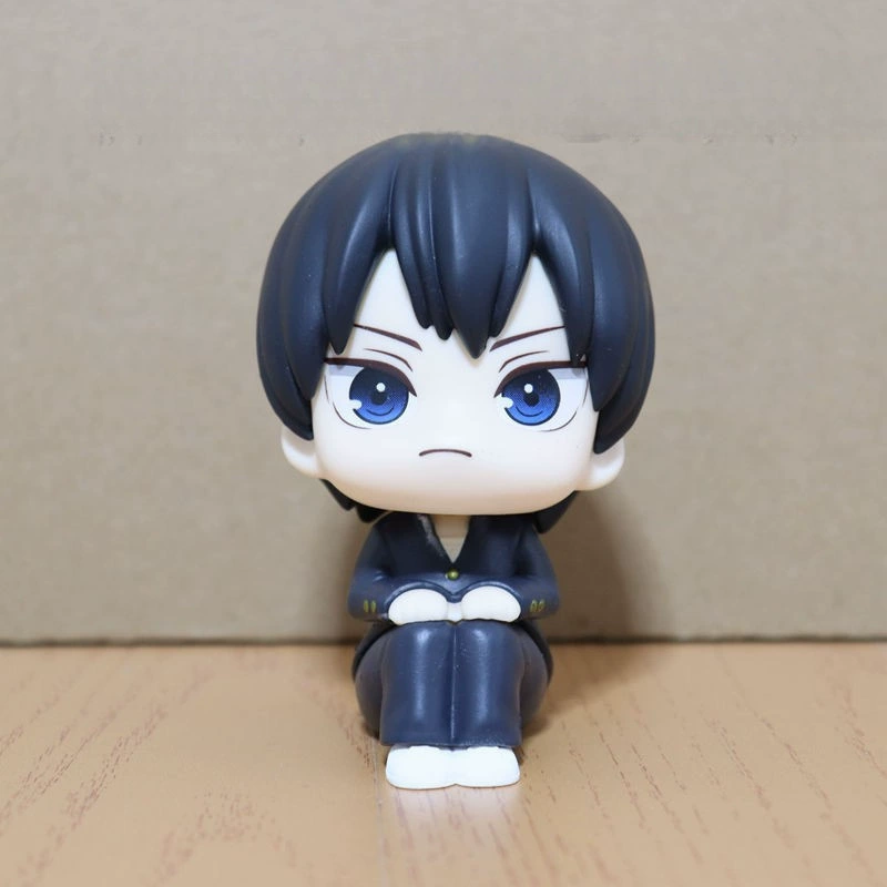 Sitting anime chibi figure, collectible character figures, multiple characters and versions