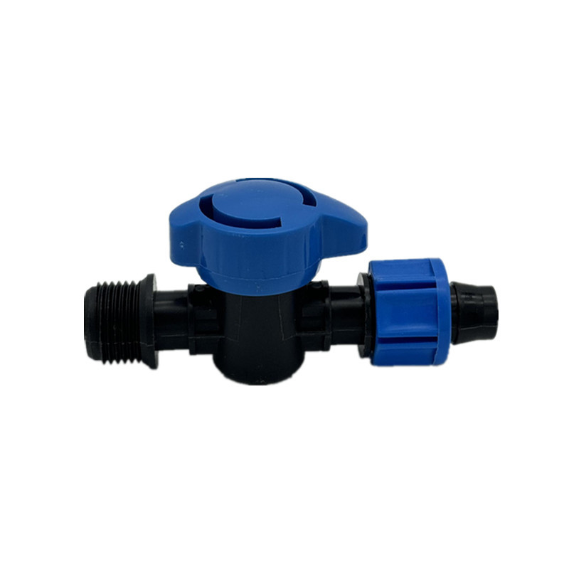 Válvula de alambre exterior al por mayor válvula de rosca macho accesorios de riego por goteo válvula de derivación correa de riego por goteo de plástico flexible válvula de derivación 211