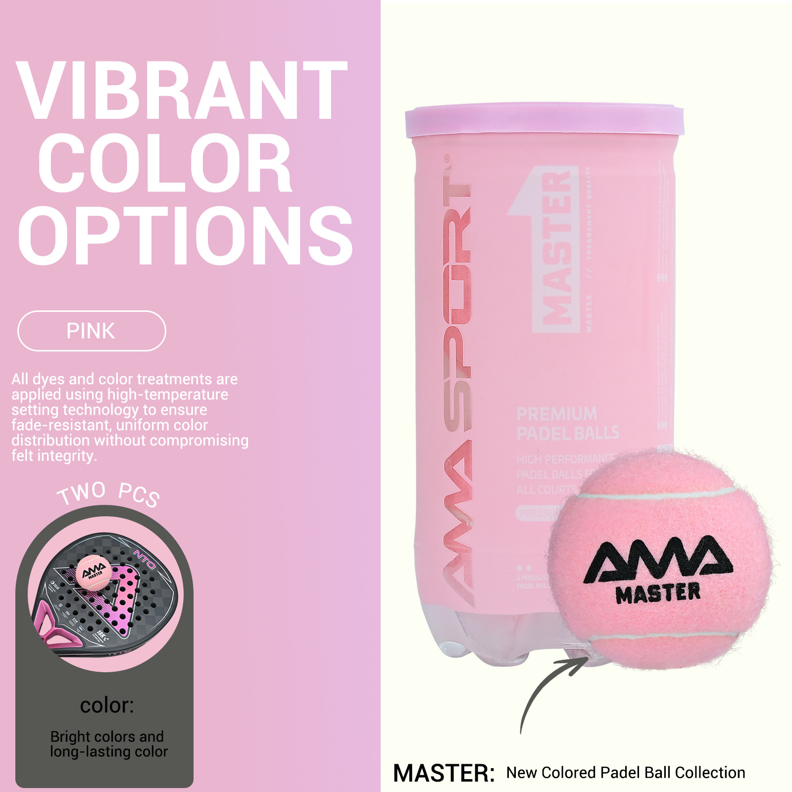 Amasport Amasi Padel Tennis Padel Ball High Elasticity and Durability Professional Training Game Ball Padel