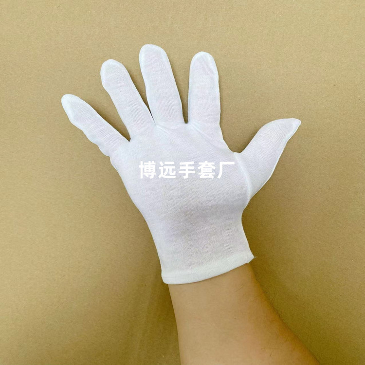 厂家销售好品质加大xL白色棉手套纯棉礼仪文玩作业防护手套
