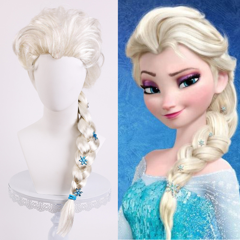 Frozen queen Elsa wig Princess Elsa COS wig for children and adults