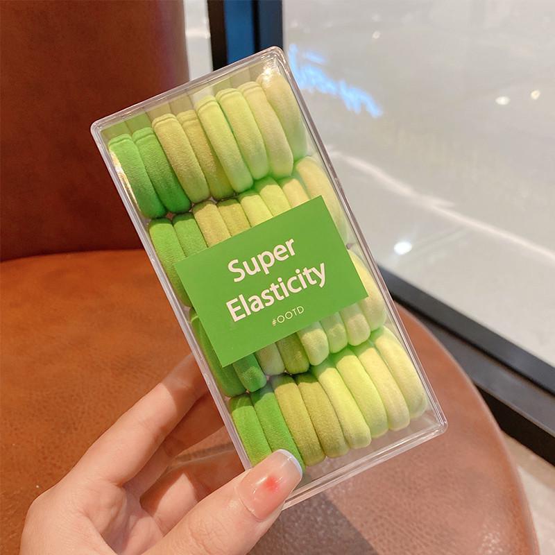 韩版高弹力彩色毛巾圈发圈简约森系扎头发皮筋盒装不伤发发饰批发|undefined