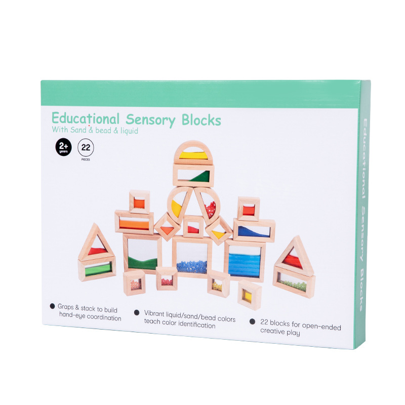 Montaña para niños pequeños color transparente forma de cognición pieza de pieza puzzle juguete puzzle perlas de arena bloques de construcción sensorial