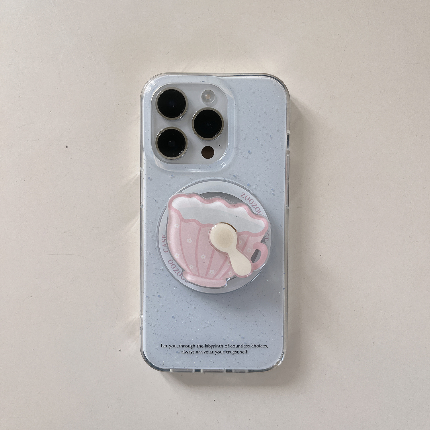 Taza de cuchara de corazón de niña linda coreana para Apple 16ProMax funda para teléfono móvil 15Pro magnético 14/13 nuevo