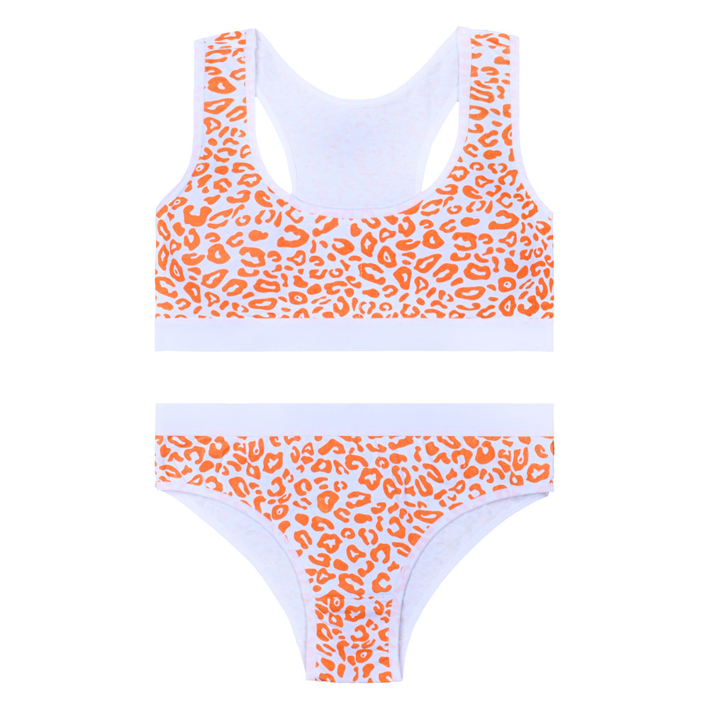 Ropa interior deportiva para niñas, sujetador de desarrollo para estudiantes de secundaria, copa fija, ropa interior de algodón para niñas, 12-16 años