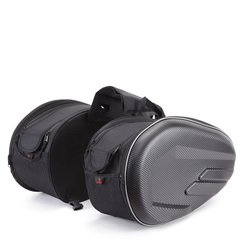 Bolsa de sillín, bolsa lateral de carcasa dura universal para motocicleta, bolsa de carga después de la conducción, cubierta de lluvia, bolsa de caballero, casco completo