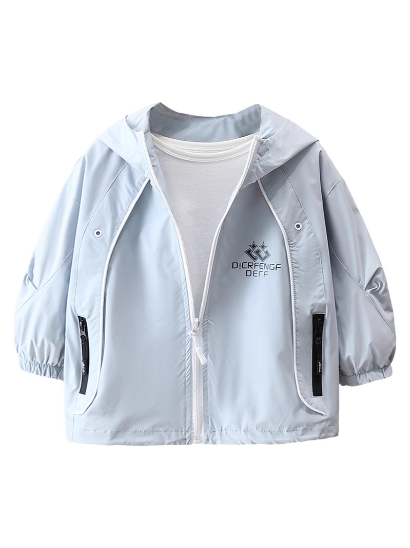 7623 Chaqueta cortavientos con capucha para niños Primavera y otoño 2025 Nuevo estilo para niños Chaqueta de moda de primavera