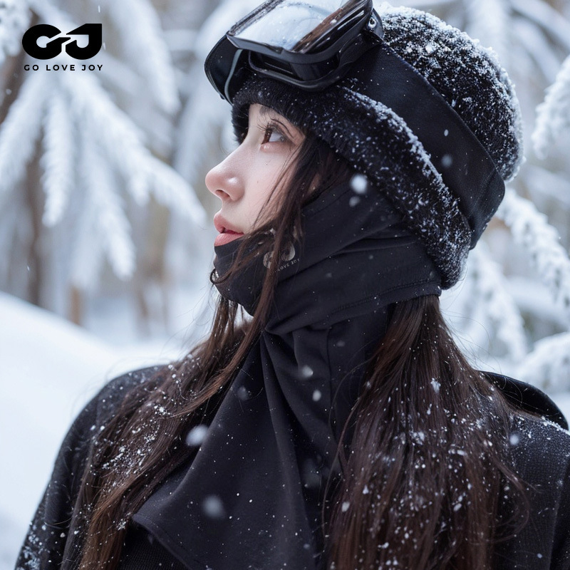 Autumn and Winter New Ski Headgear Outdoor Sports Riding Mask fleece-lined Thickened Windproof Warm Ski Cap DTJ55