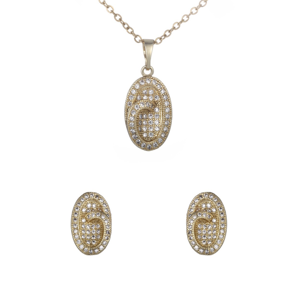 Aleación Xuping micro incrustación de aluminio colgante de pernos oblados set de moda europea y americana de alto nivel de moda dos piezas set de mujeres