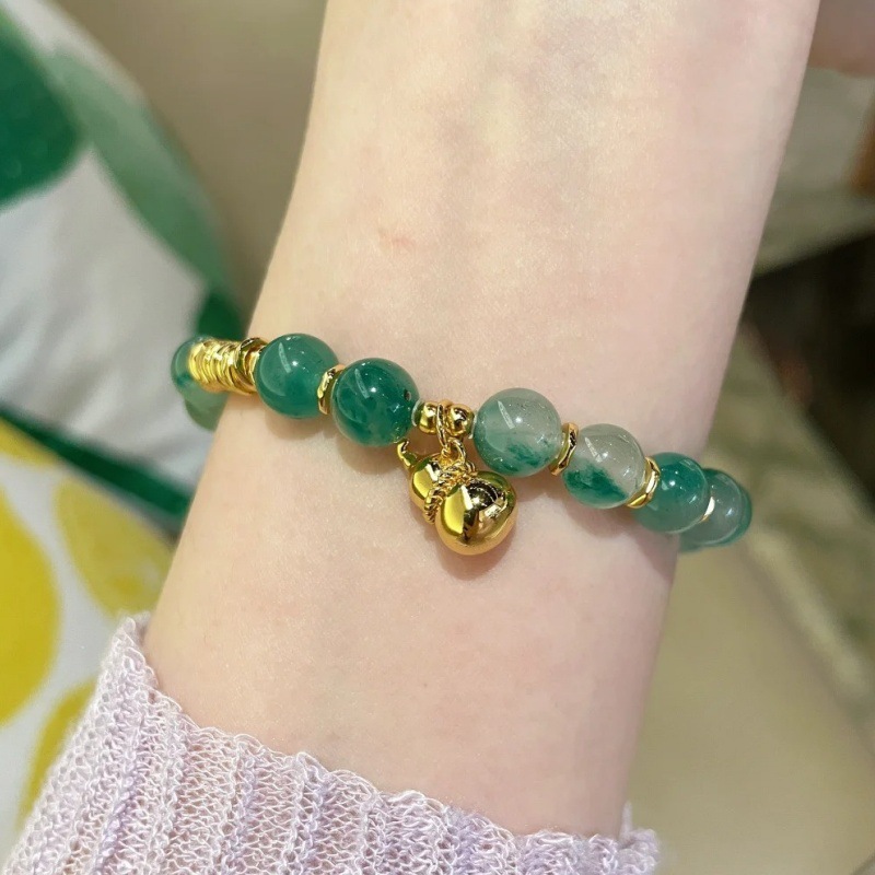 天然アフリカエメラルドプレート、新しい中国風のブレスレット、クールな芸術的なブレスレット、軽い高級感、小紅書と同じスタイル|undefined