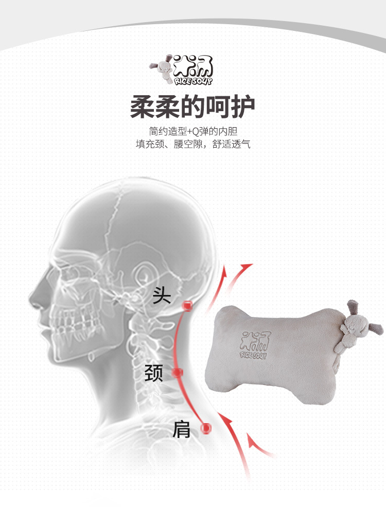 Aichewu Car Headrest, Neck Pillow, Car Cushion, Cute Cartoon Car Pillow, Car Driving Cervical Spine Supplies