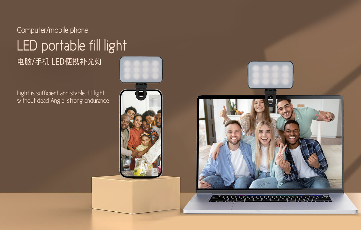 Luz de relleno portátil LED para computadora/teléfono móvil